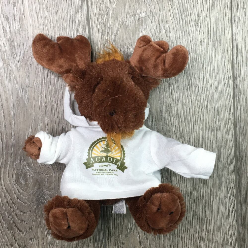 Acadia National Park Moose Plush Stuffed Animal Hoodie Souvenir Toy Vintage